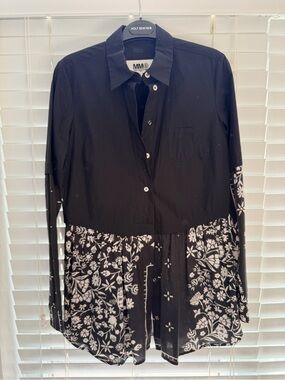 MM6 Maison Martin Margiela Black Button-Front Shirt